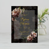 Elegant Gold Foil Botanical Wedding Folie Uitnodiging (Staand Voorkant)
