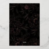 Elegant Gold Foil Botanical Wedding Folie Uitnodiging (Achterkant)