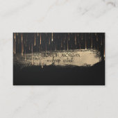 Elegant Gold Foil Brush Stroke Drift Black Visitekaartje (Voorkant)
