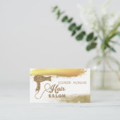 Elegant Gold Foil Brush Stroke, Glitter Hairdryer Visitekaartje (Staand voorkant)