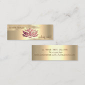 Elegant Gold Foil Brush Stroke, Glitter Lotus Mini Visitekaartje (Voorkant / Achterkant)