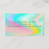 Elegant Gold Foil Brush Stroke, Holographic Ombre Visitekaartje (Achterkant)