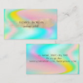 Elegant Gold Foil Brush Stroke, Holographic Ombre Visitekaartje (Voorkant / Achterkant)