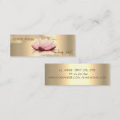 Elegant Gold Foil Brush Stroke, Lotus Mini Visitekaartje (Voorkant / Achterkant)