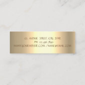 Elegant Gold Foil Brush Stroke, Lotus Mini Visitekaartje (Achterkant)