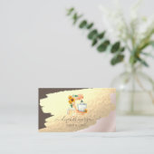 Elegant Gold Foil Brush Stroke, Mixer Sunflower Visitekaartje (Staand voorkant)