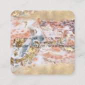 Elegant Gold Foil Brush Stroke, Ombre Marble Vierkante Visitekaartje (Achterkant)