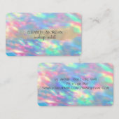 Elegant Gold Foil Brush Stroke, Opaal holografisch Visitekaartje (Voorkant / Achterkant)