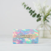 Elegant Gold Foil Brush Stroke, Opaal holografisch Visitekaartje (Staand voorkant)