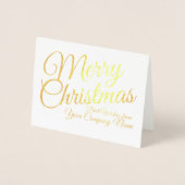 Elegant Gold Foil Business-kerstfeestkaart Folie Kaarten (Voorkant)