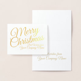 Elegant Gold Foil Business-kerstfeestkaart Folie Kaarten