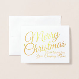 Elegant Gold Foil Business-kerstfeestkaart Folie Kaarten