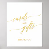 Elegant Gold Foil Calligrafie-Kaarten en cadeaus Folie Afdrukken (Voorkant)