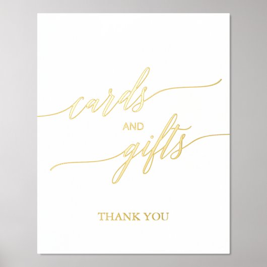 Elegant Gold Foil Calligrafie-Kaarten en cadeaus Folie Afdrukken (Voorkant)