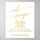 Elegant Gold Foil Calligrafie Oh Snap Folie Afdrukken (Voorkant)