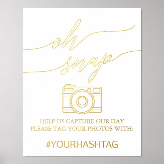 Elegant Gold Foil Calligrafie Oh Snap Folie Afdrukken (Voorkant)