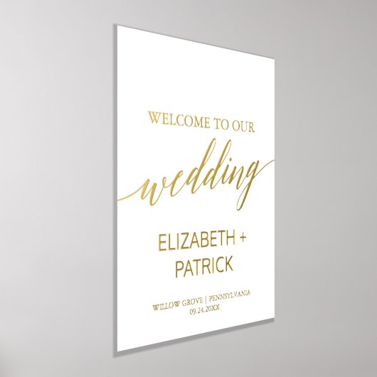 Elegant Gold Foil Calligraphy Weddenschap Welkom Folie Afdrukken (Laagn)