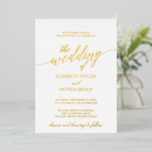 Elegant Gold Foil Calligraphy Wedding