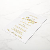 Elegant Gold Foil Calligraphy Wedding Folie Uitnodiging (Gedraaid)