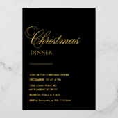 Elegant Gold Foil Christmas Dinne Folie Uitnodiging (Voorkant)