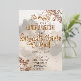 Elegant Gold Foil Christmas Party Invite Folie Uitnodiging
