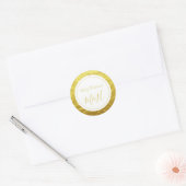 Elegant Gold Foil Cirkel afdrukken Ronde Sticker (Envelop)