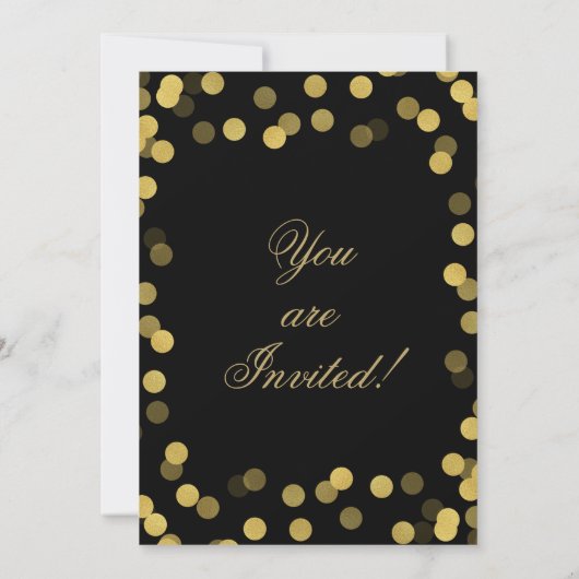 Elegant Gold Foil Confetti 50e verjaardag Kaart (Achterkant)