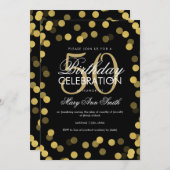 Elegant Gold Foil Confetti 50e verjaardag Kaart (Voorkant / Achterkant)