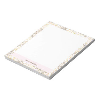 Elegant Gold Foil Confetti Lijst White Holiday Notitieblok
