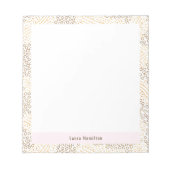Elegant Gold Foil Confetti Lijst White Holiday Notitieblok (Voorkant)