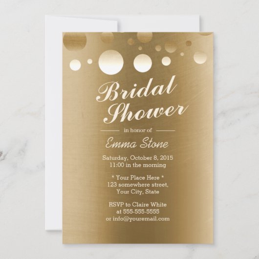 Elegant Gold Foil Confetti Stip Vrijgezellenfeest Kaart (Voorkant)