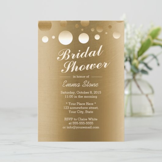 Elegant Gold Foil Confetti Stip Vrijgezellenfeest Kaart (Staand voorkant)