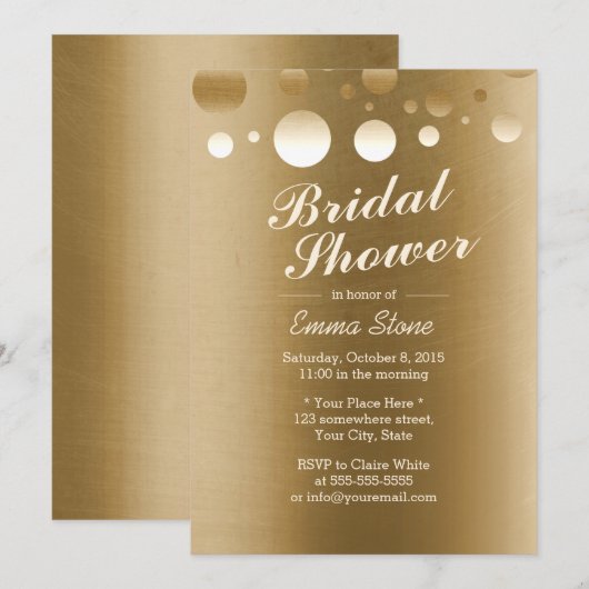 Elegant Gold Foil Confetti Stip Vrijgezellenfeest Kaart (Voorkant / Achterkant)