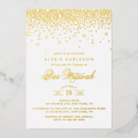 Elegant Gold Foil Confetti Stippen Bar Mitzvah