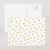 Elegant Gold Foil Confetti Stippen Briefkaart (Voorkant / Achterkant)