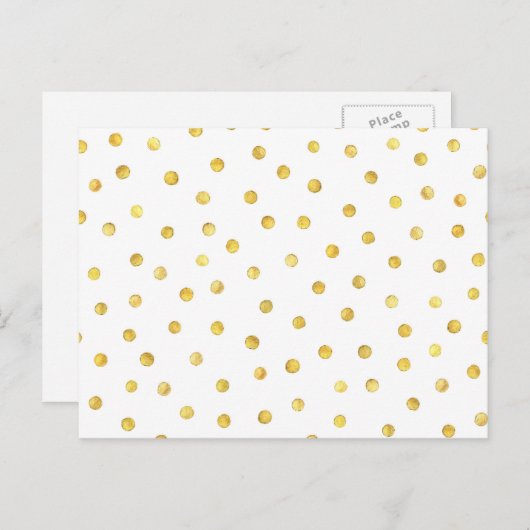 Elegant Gold Foil Confetti Stippen Briefkaart (Voorkant / Achterkant)