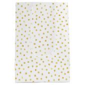 Elegant Gold Foil Confetti Stippen Medium Cadeauzakje (Achterkant)