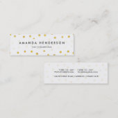 Elegant Gold Foil Confetti Stippen Mini Visitekaartje (Voorkant / Achterkant)