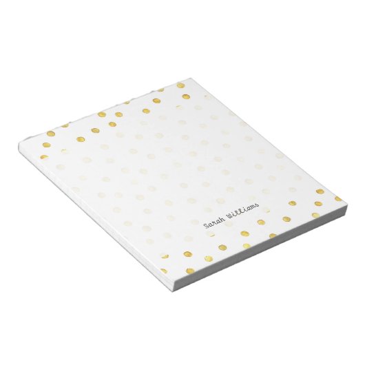 Elegant Gold Foil Confetti Stippen Notitieblok (Schuin)