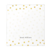 Elegant Gold Foil Confetti Stippen Notitieblok (Voorkant)
