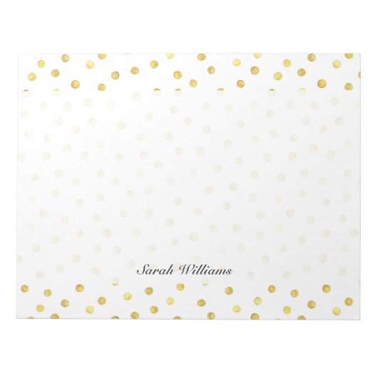 Elegant Gold Foil Confetti Stippen Notitieblok (Voorkant)