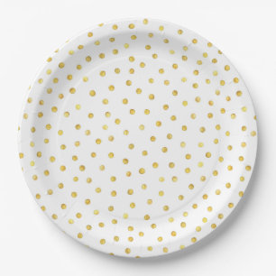 Elegant Gold Foil Confetti Stippen Papieren Bordje