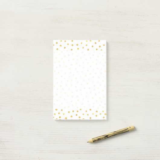 Elegant Gold Foil Confetti Stippen Post-it® Notes (Op bureau)