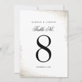 Elegant Gold Foil Confetti Wedding Table Numbers Kaart (Voorkant)