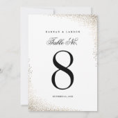 Elegant Gold Foil Confetti Wedding Table Numbers Kaart (Achterkant)