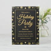 Elegant Gold Foil Corporate Holiday Party Kaart (Staand voorkant)