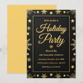 Elegant Gold Foil Corporate Holiday Party Kaart (Voorkant / Achterkant)