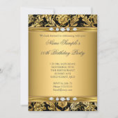 Elegant Gold Foil Damask Black Diamond Birthday Kaart (Voorkant)