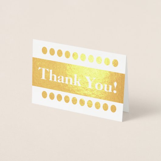 Elegant Gold Foil: "Dank je!" Kaart (Voorkant)