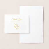 Elegant Gold Foil Double Heart Weddenschap Harteli Folie Kaarten (Display)